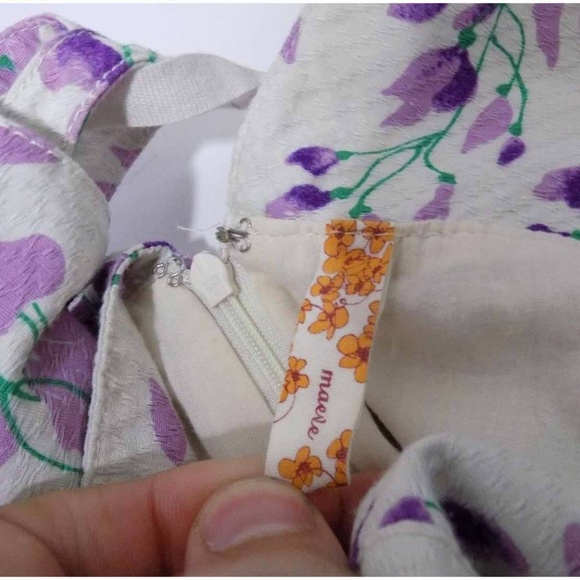 Anthropologie Purple and Green Floral Dress - Picture 7 of 8